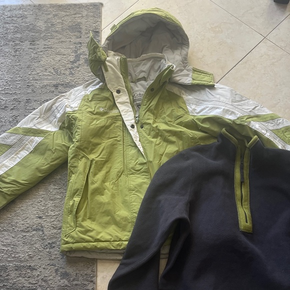 Columbia Jackets & Blazers - Columbia Lime and White Jacket with Charcoal Pullover